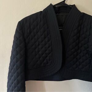 Louis Féraud Cropped Quilted Wool Blazer